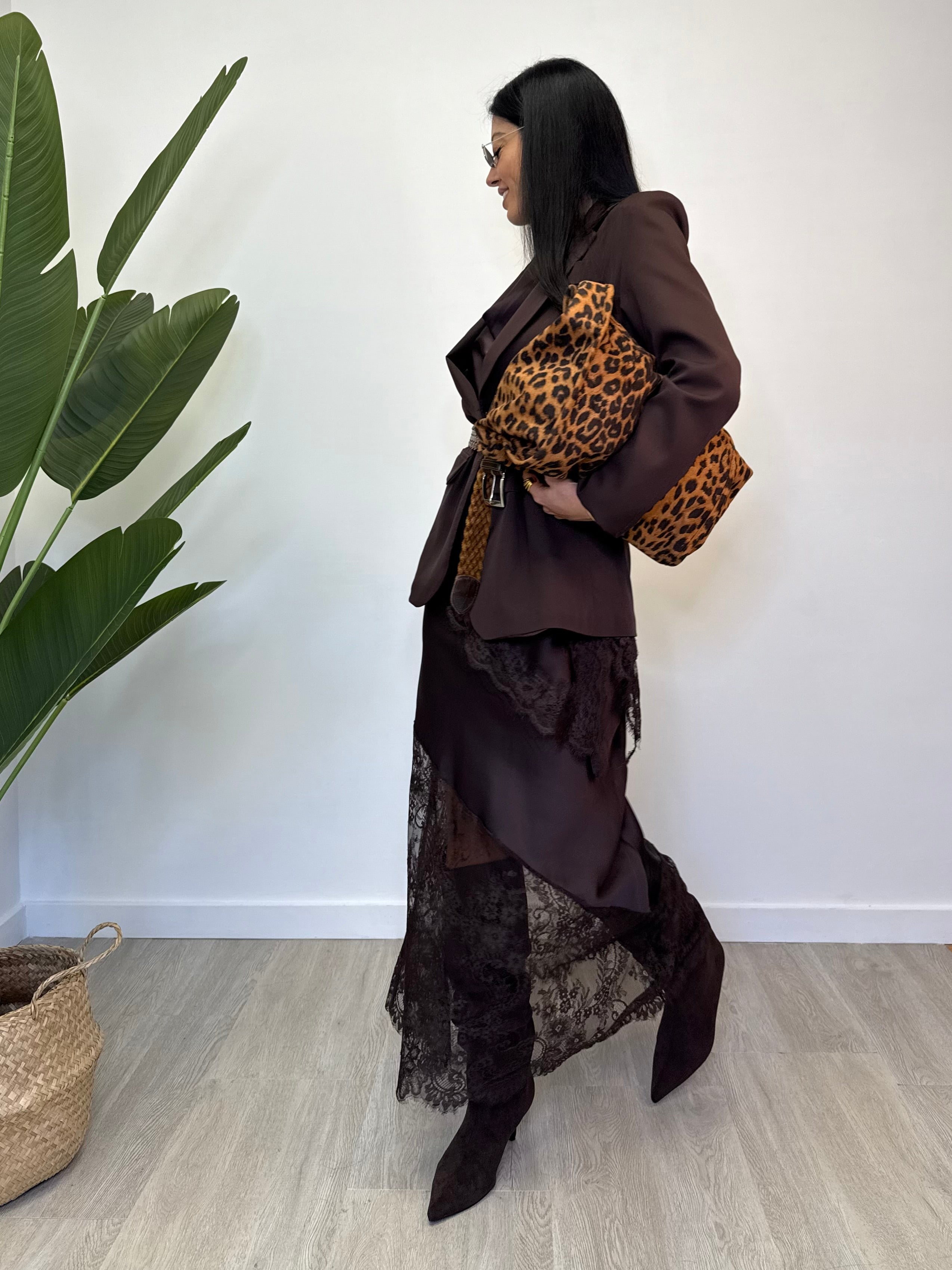 GONNA IN RASO E PIZZO 7250