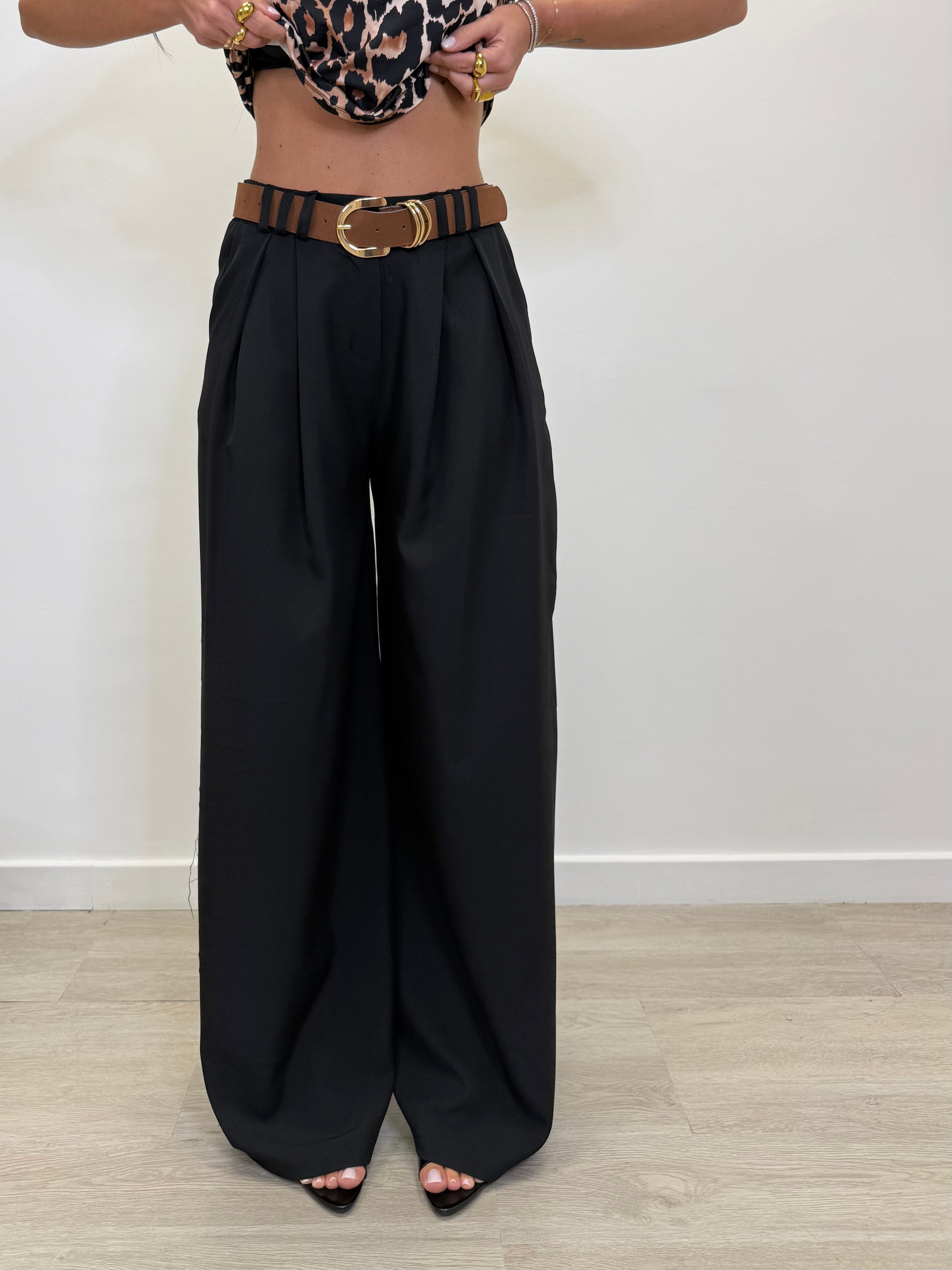 PANTALONE PALAZZO CON CINTA 19626