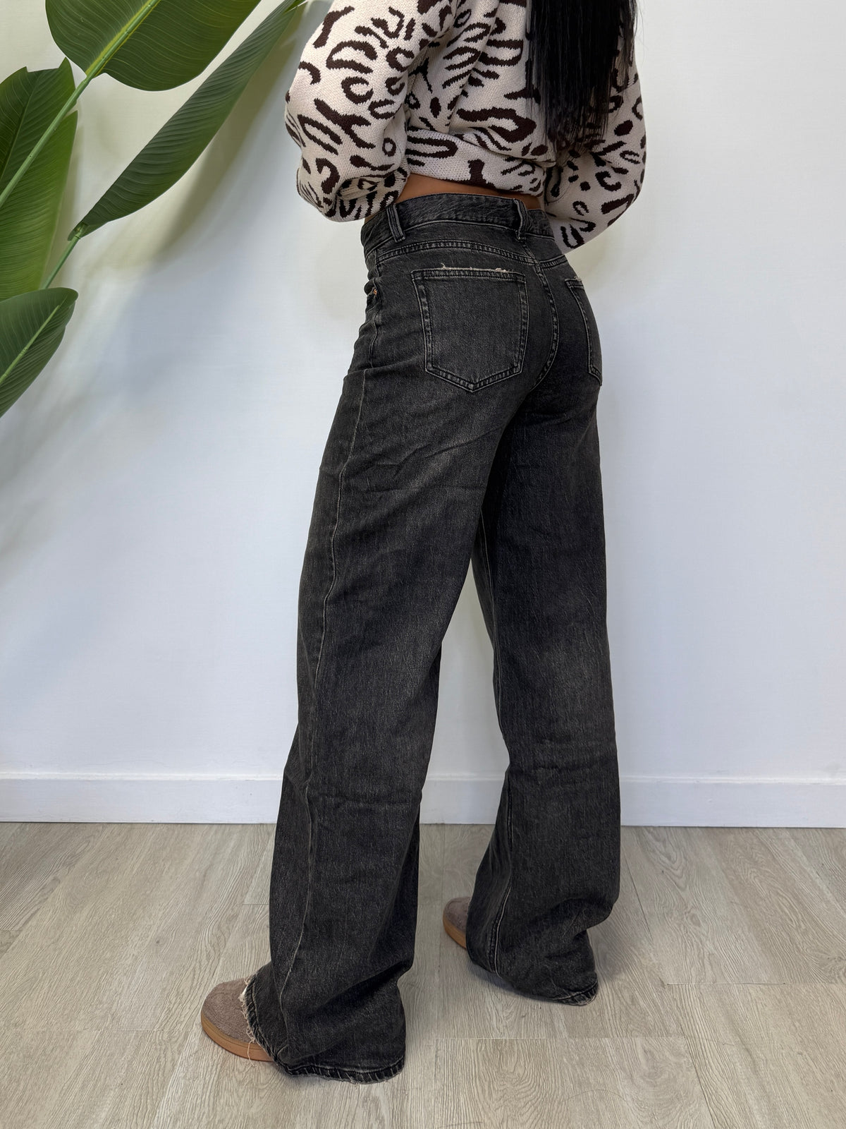 JEANS FUME' PALAZZO COFFEE 8000-37