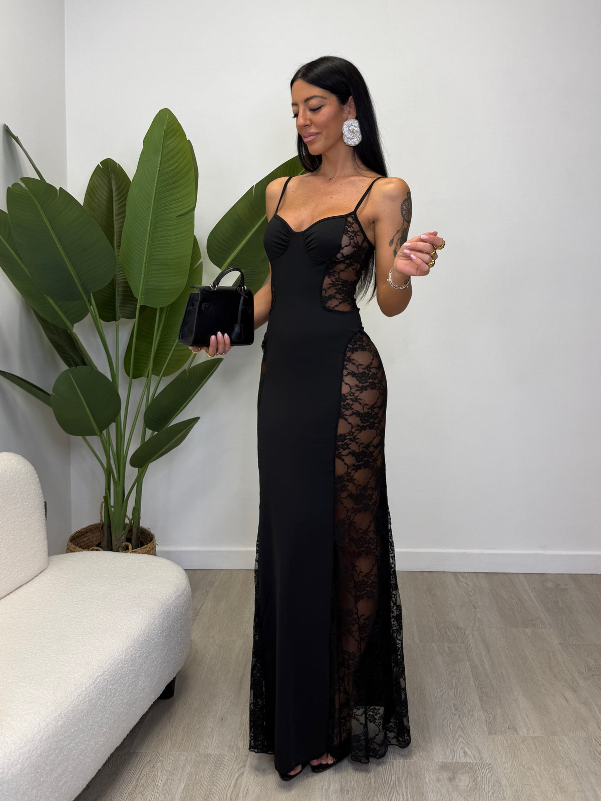 ABITO LUNGO CUT OUT PIZZO 6967