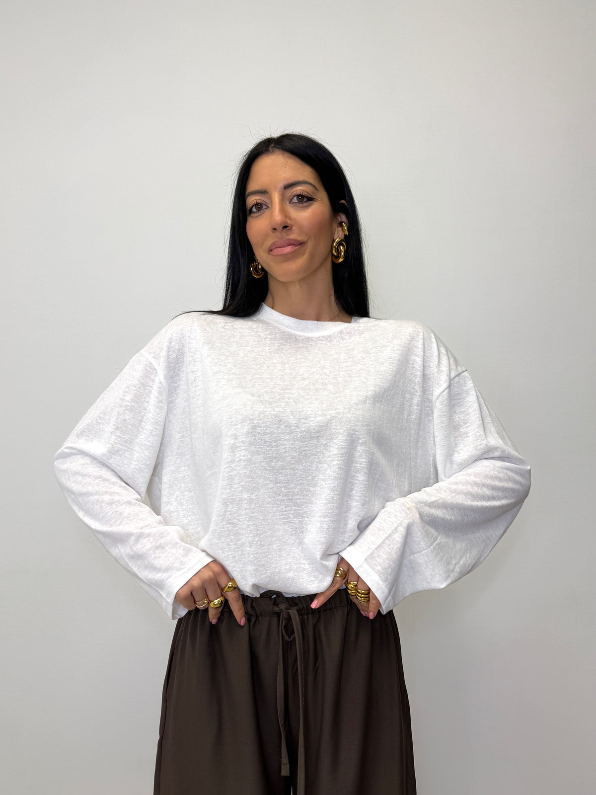 MAGLIA LONG SLEEVE MISTO COTONE RASATO 19366