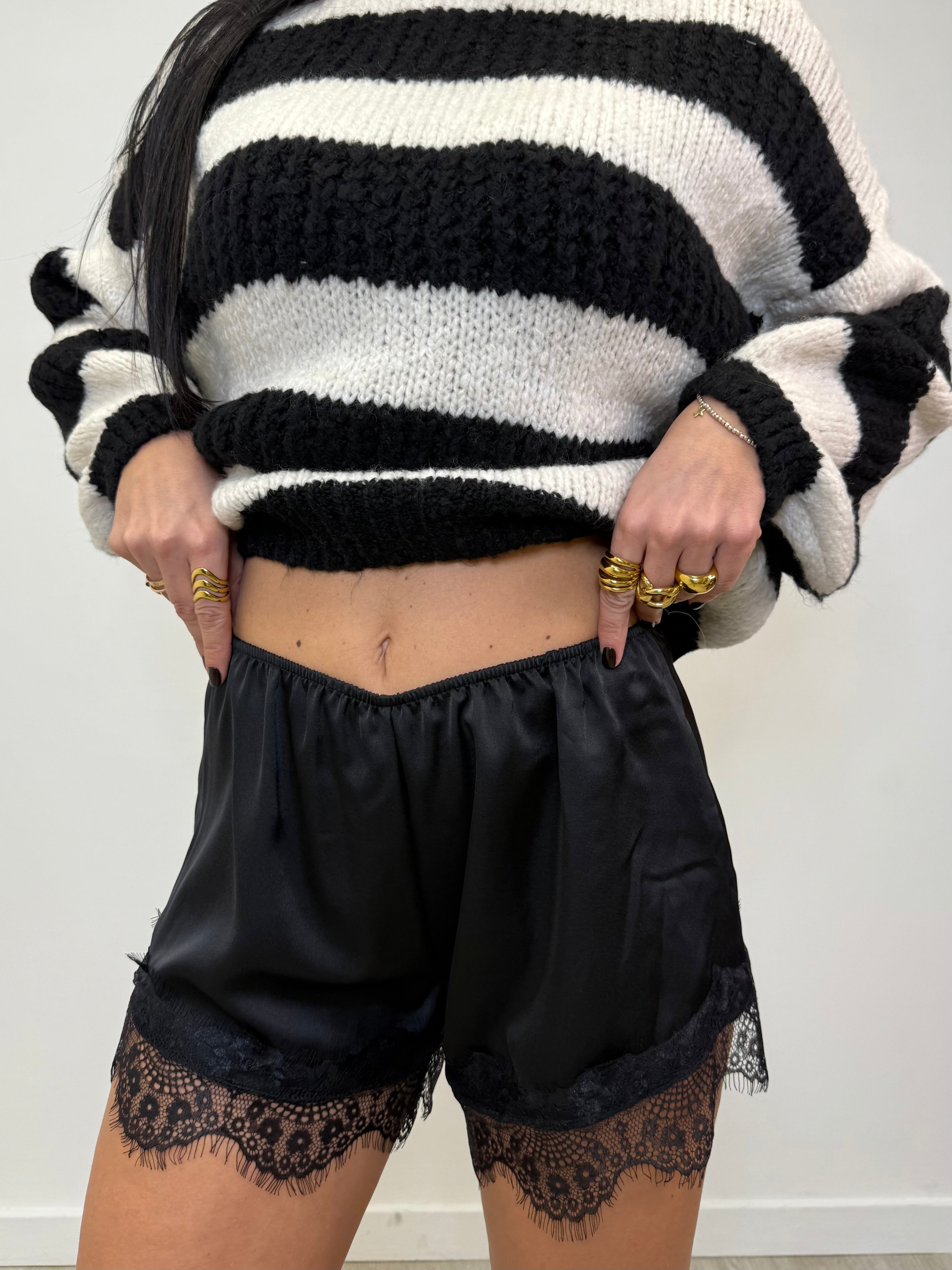 SHORT RASO E PIZZO 7920