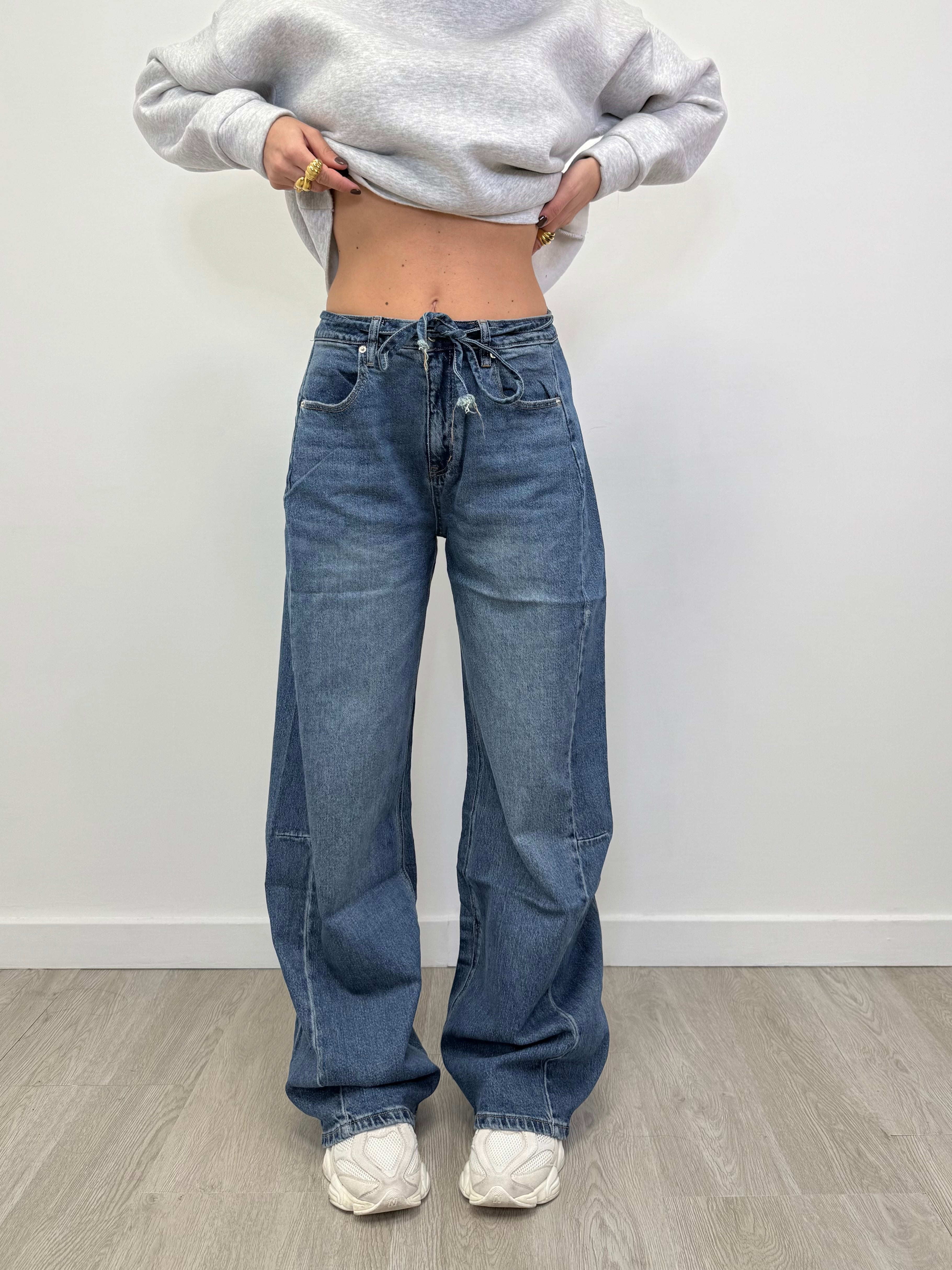 JEANS BAGGY PALAZZO CON LACCETTO 5026
