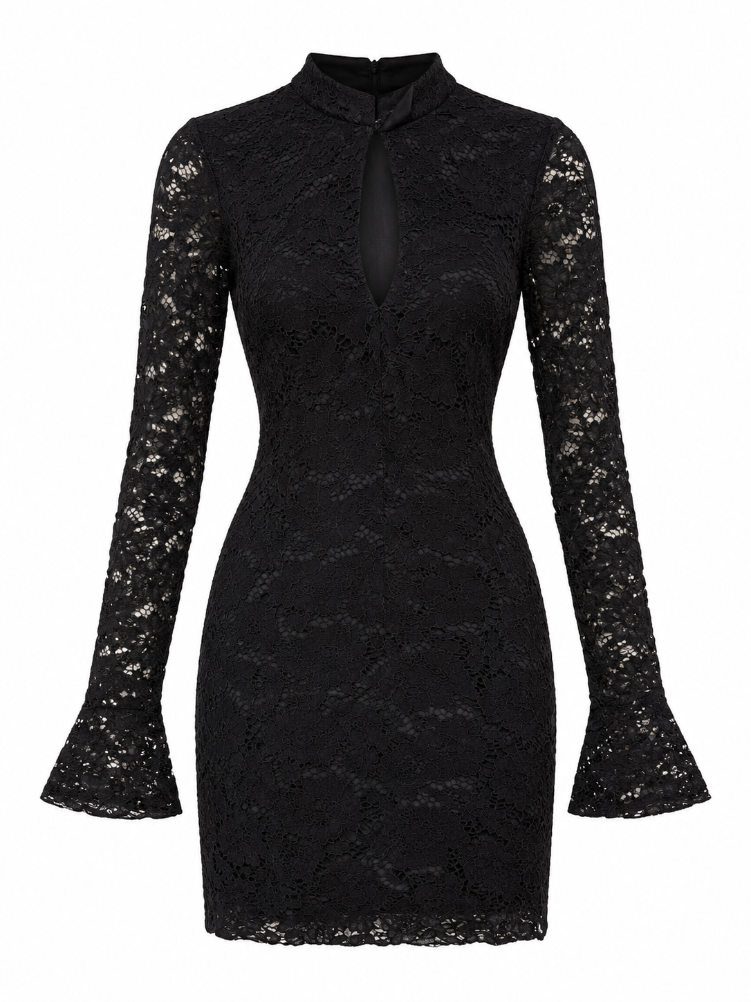 MINI DRESS IN PIZZO SCOLLO A GOCCIA 1400