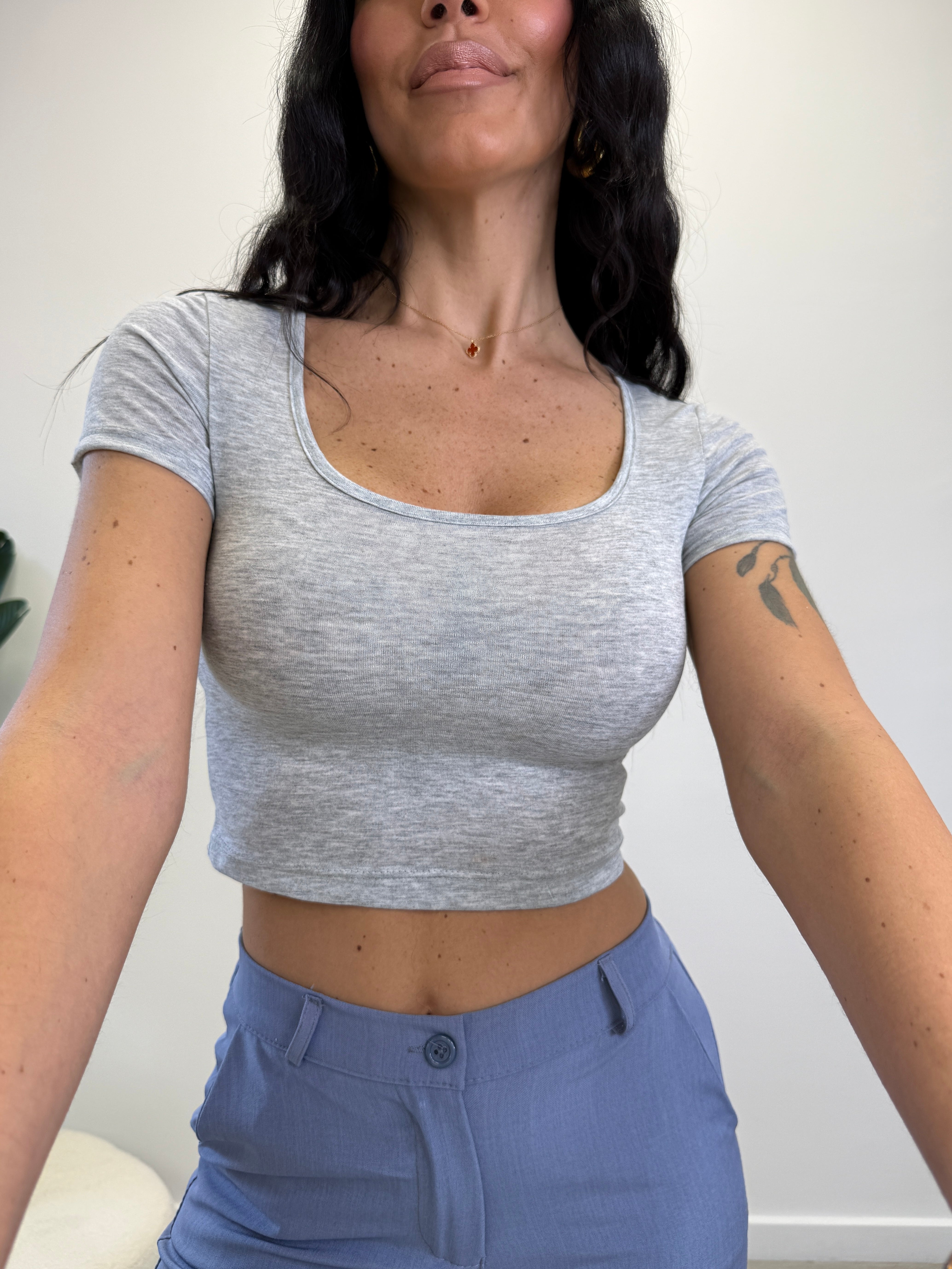 T-SHIRT CROP SEMI TRASPARENTE 5376