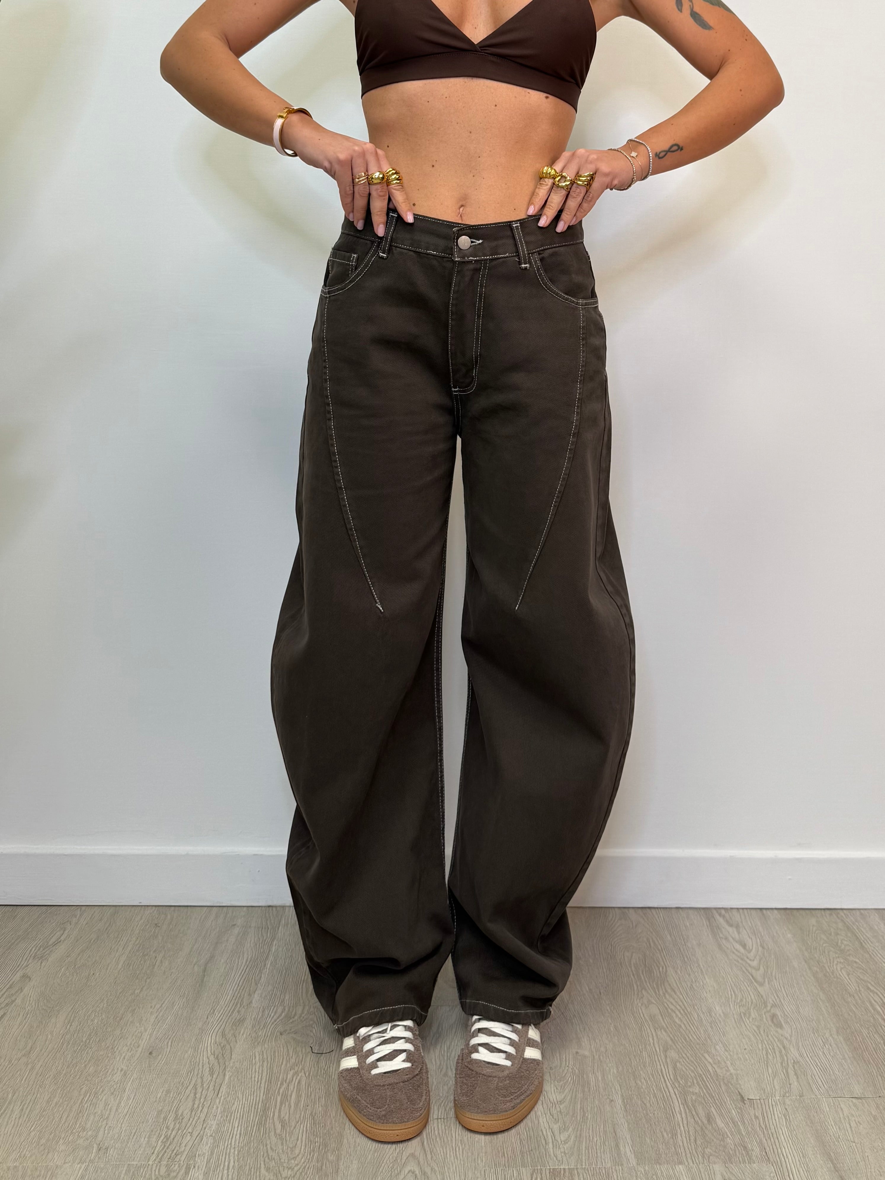 JEANS BALLOON CIOCCOLATO 570