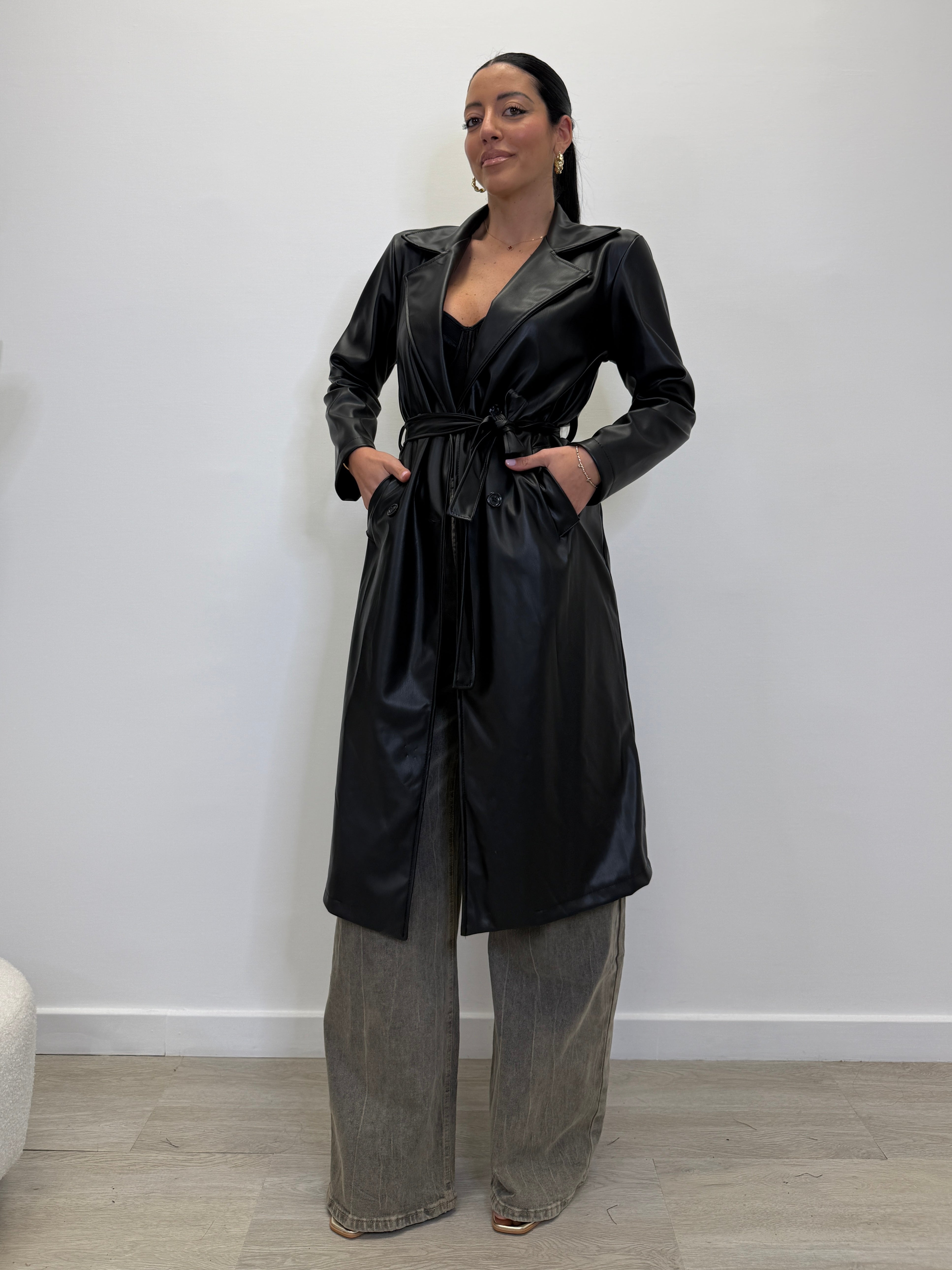 TRENCH SIMIL PELLE 11644