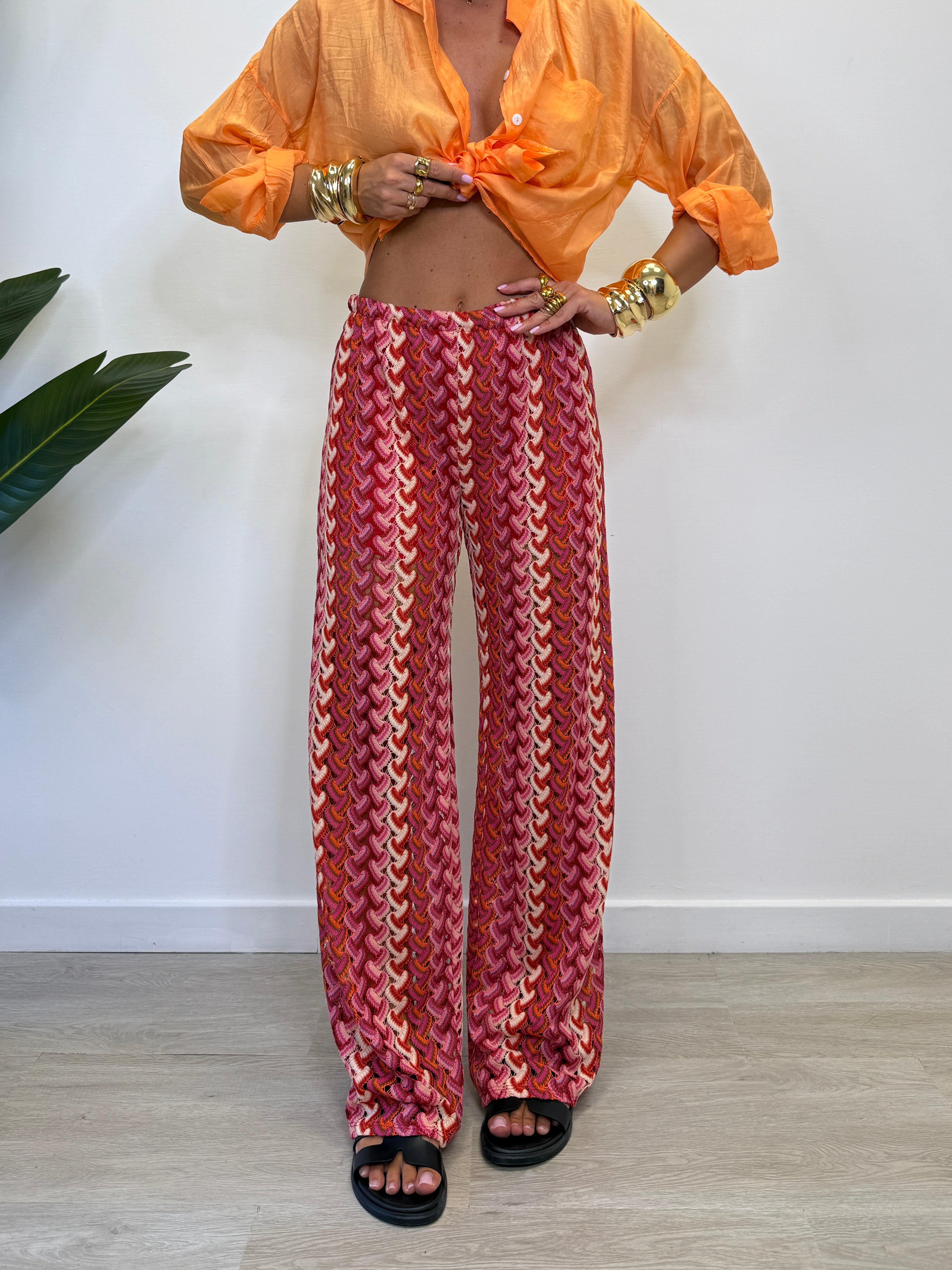 PANTALONE SPIGATO TRAFORATO 40856