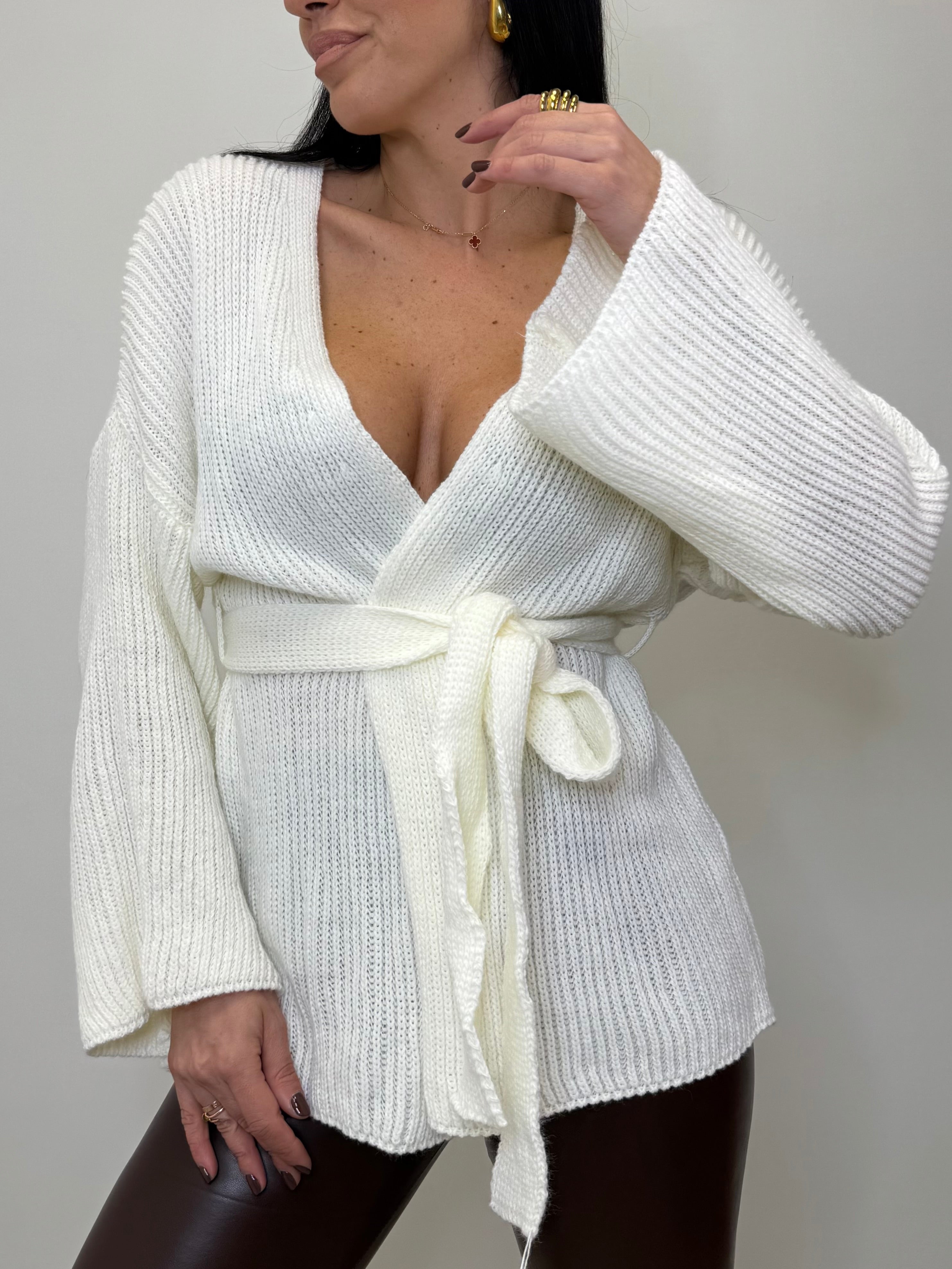 CARDIGAN KIMONO EFFETTO LANA 8755