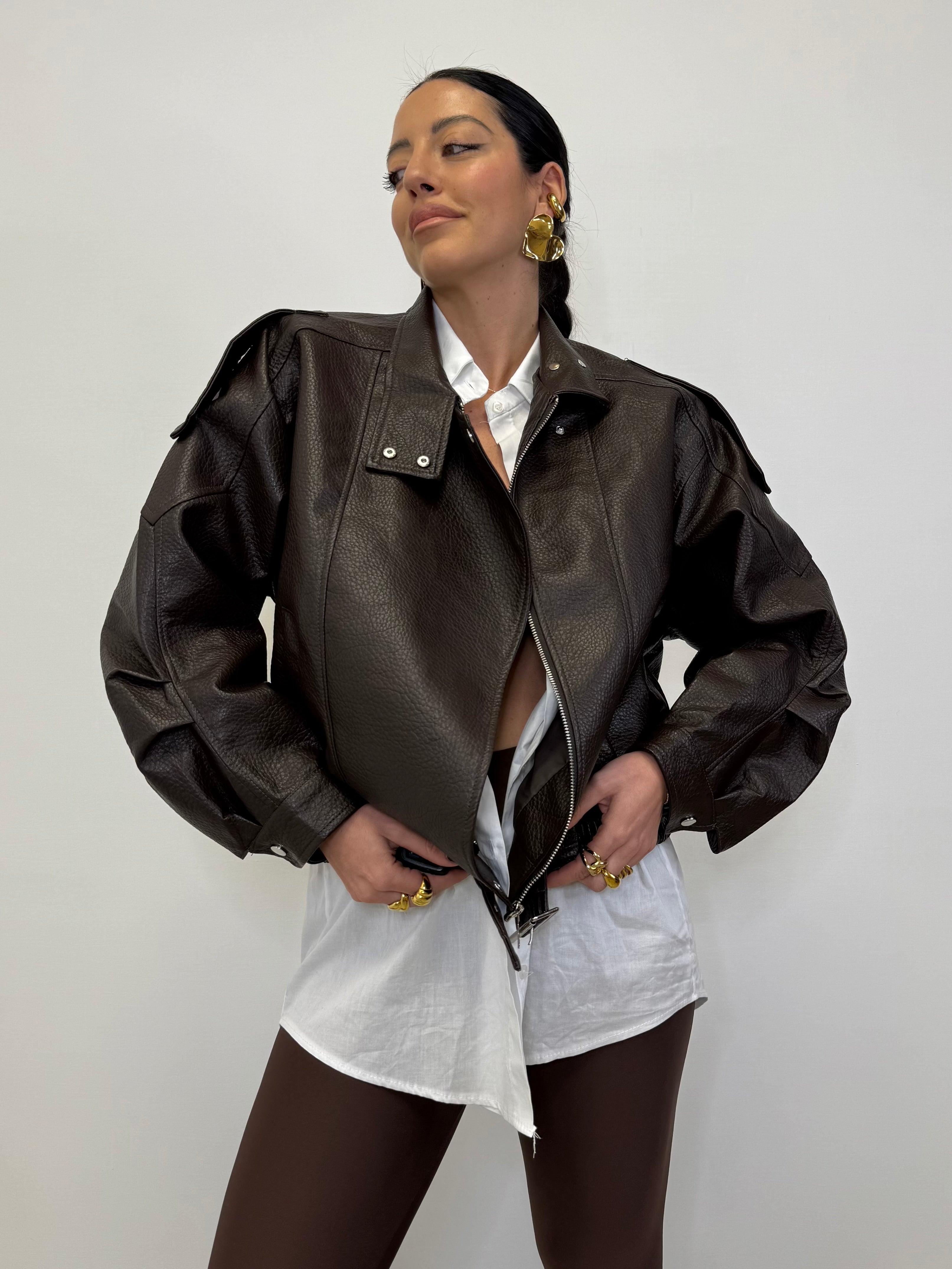 CHIODO EFFETTO PELLE MARTELLATA 6680