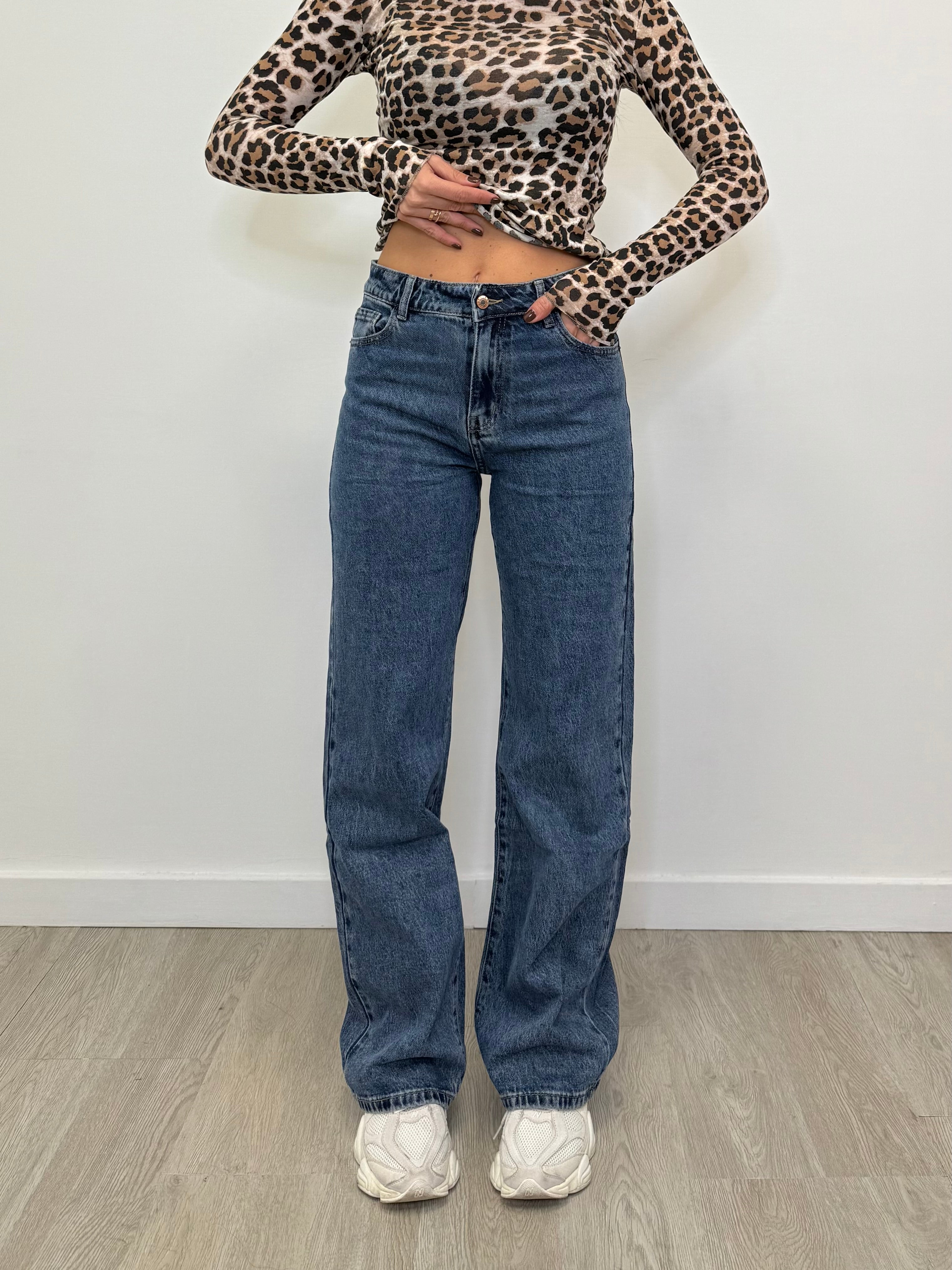 JEANS WIDE LEG LAVAGGIO SCURO 5707-7