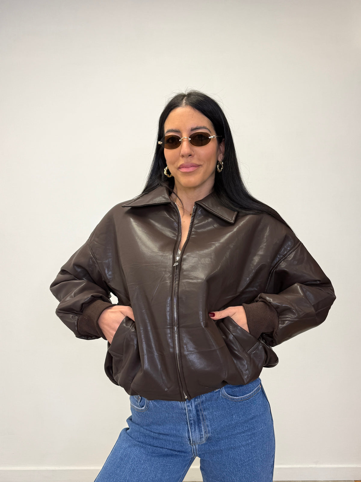BOMBER EFFETTO PELLE 8931