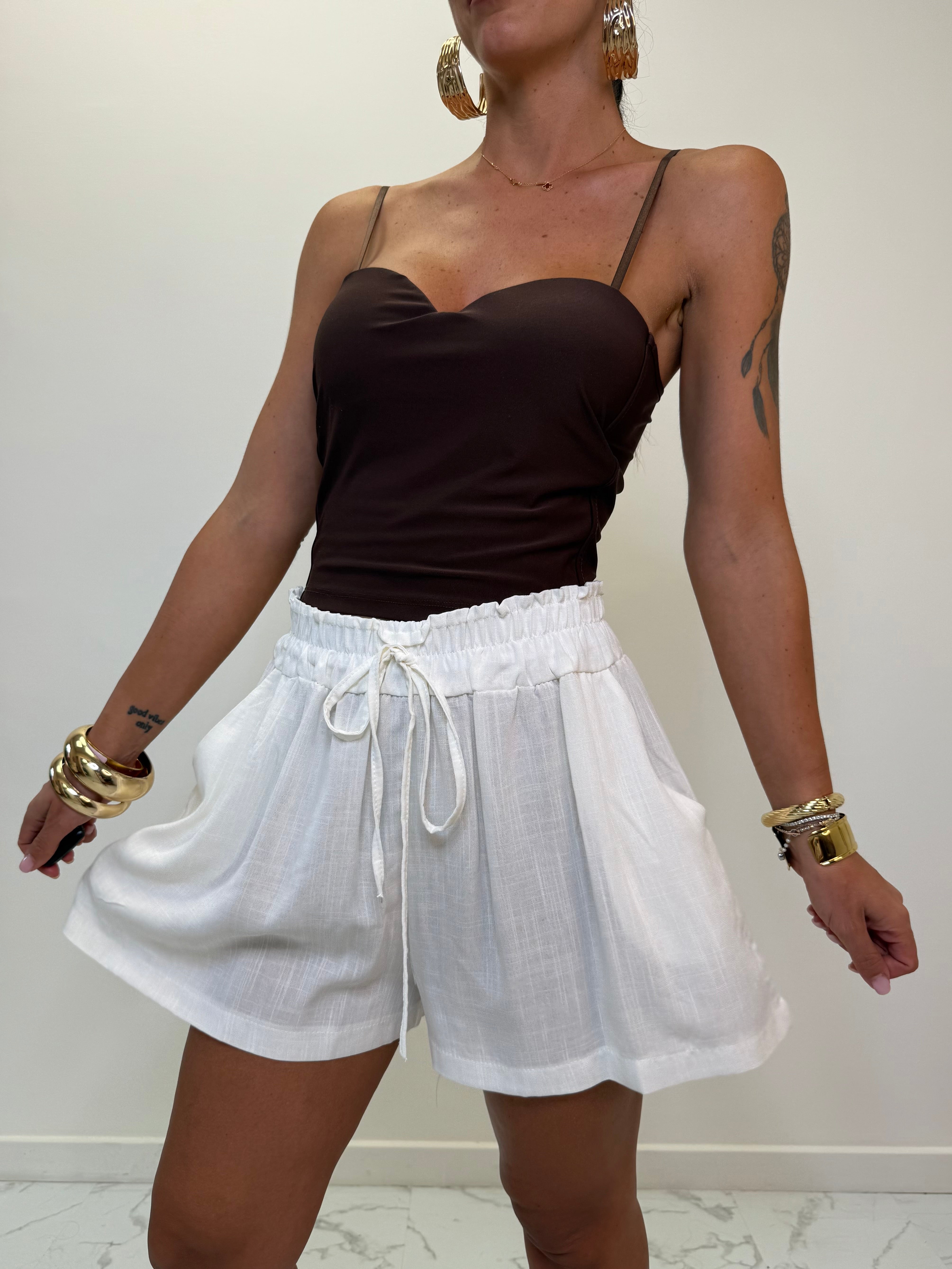 SHORT EFFETTO LINO 1243