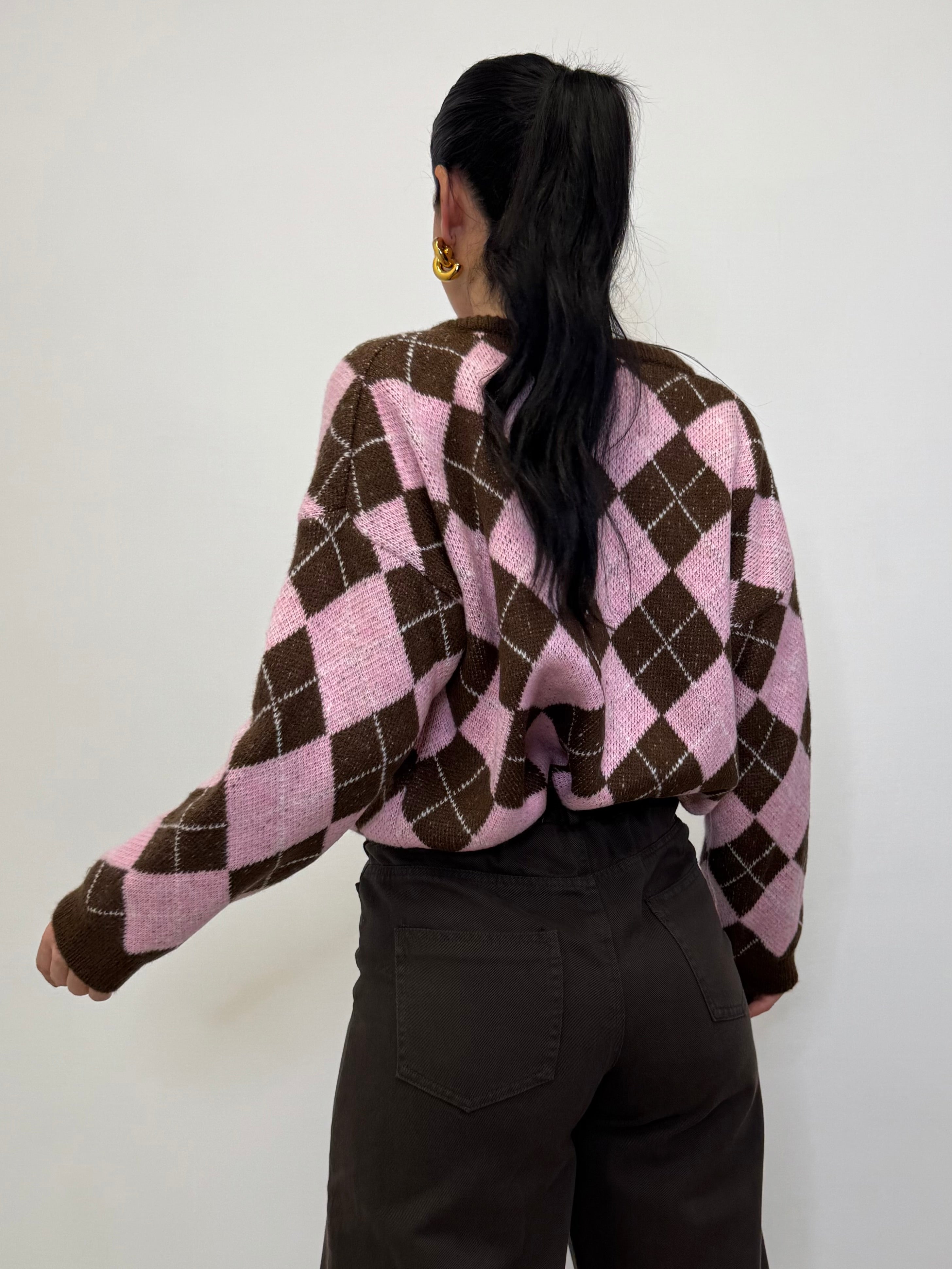 CARDIGAN ROMBI EFFETTO LANA 2586