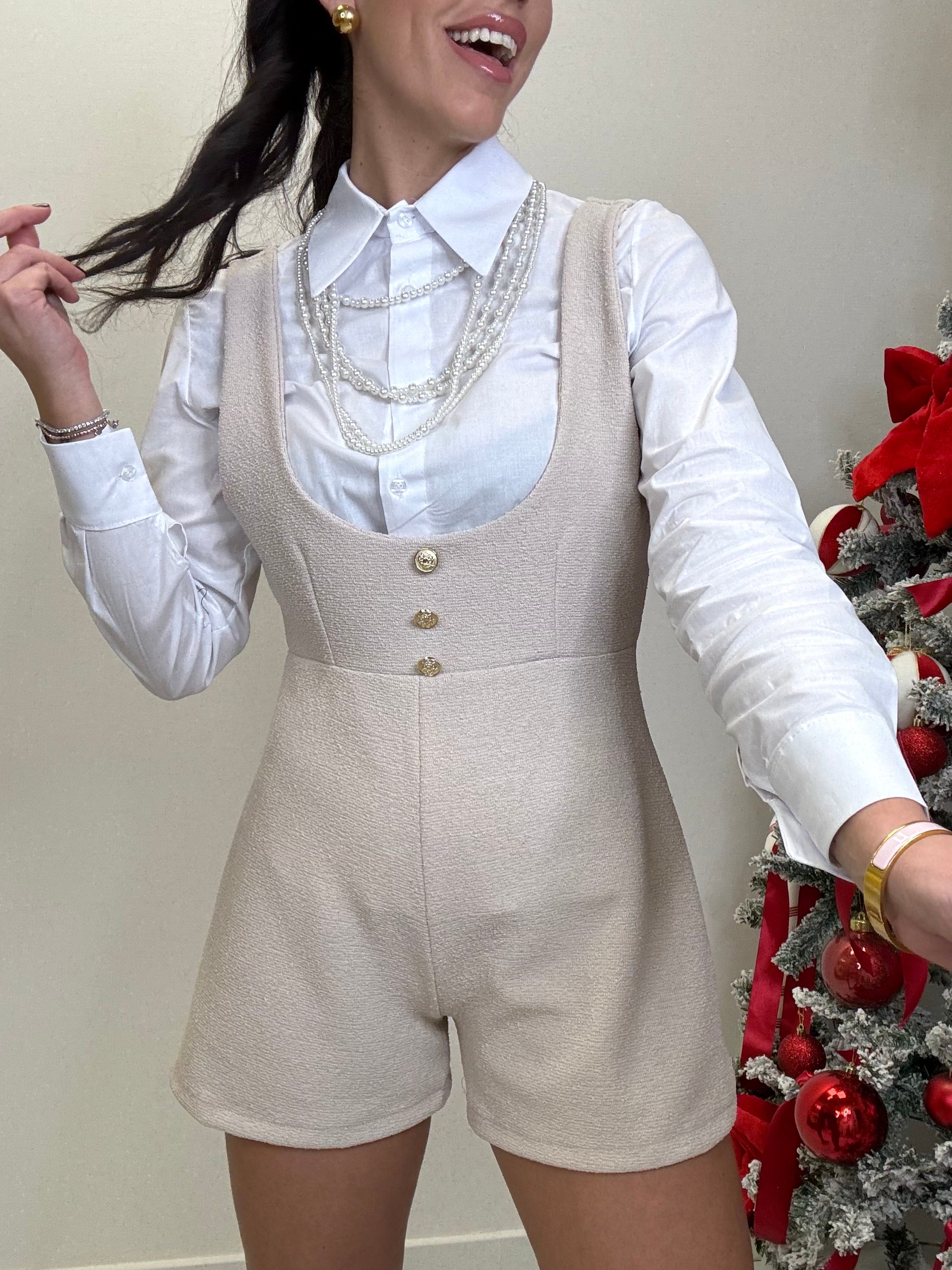 JUMPSUIT EFFETTO TWEED CON CAMICIA-6197