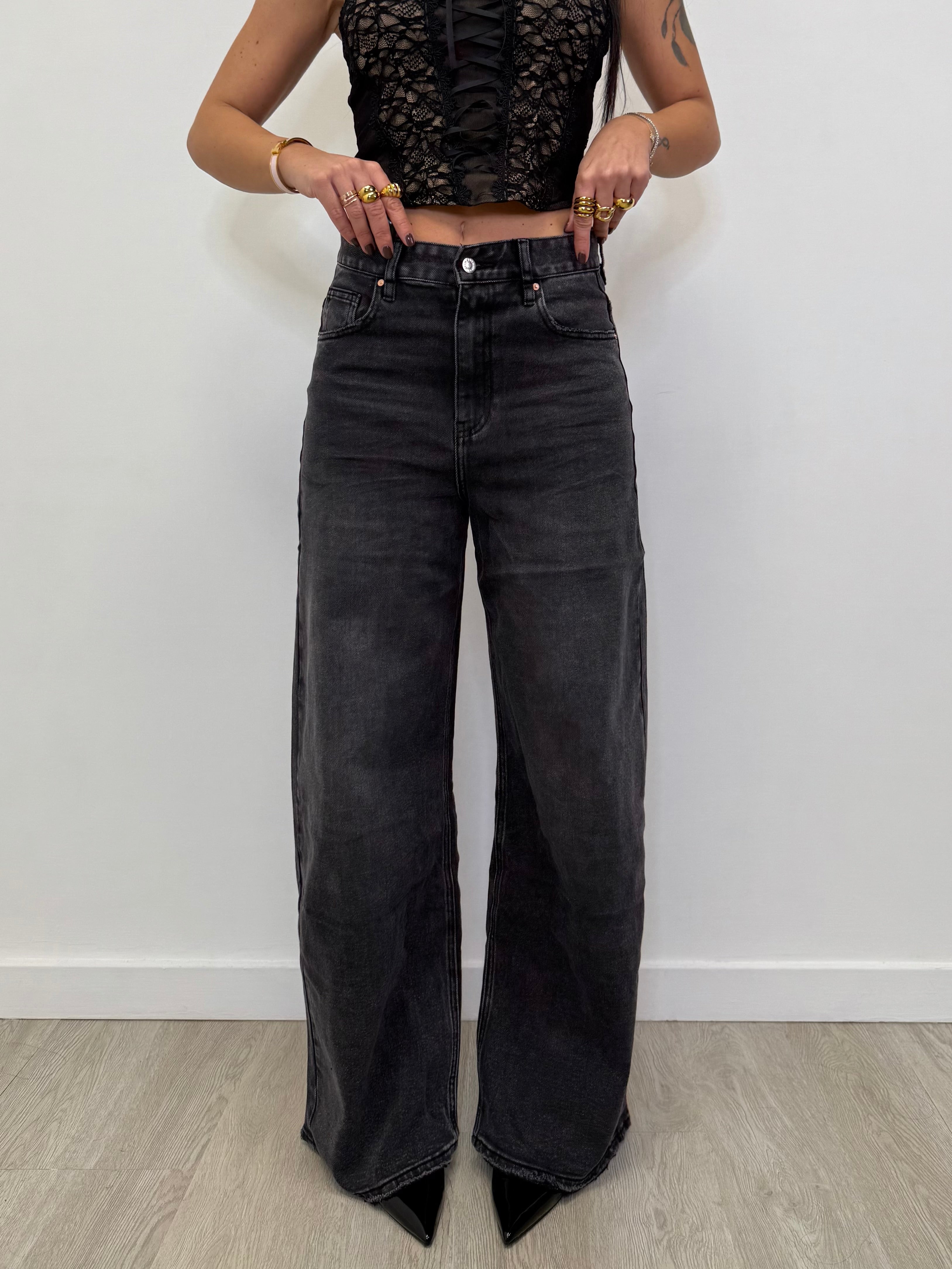 JEANS BAGGY PALAZZO FUME'3926