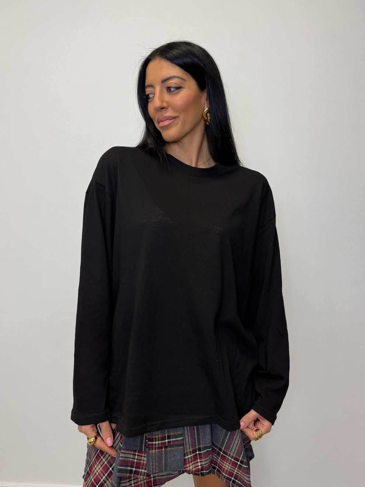 MAGLIA LONG SLEEVE MISTO COTONE RASATO 19366