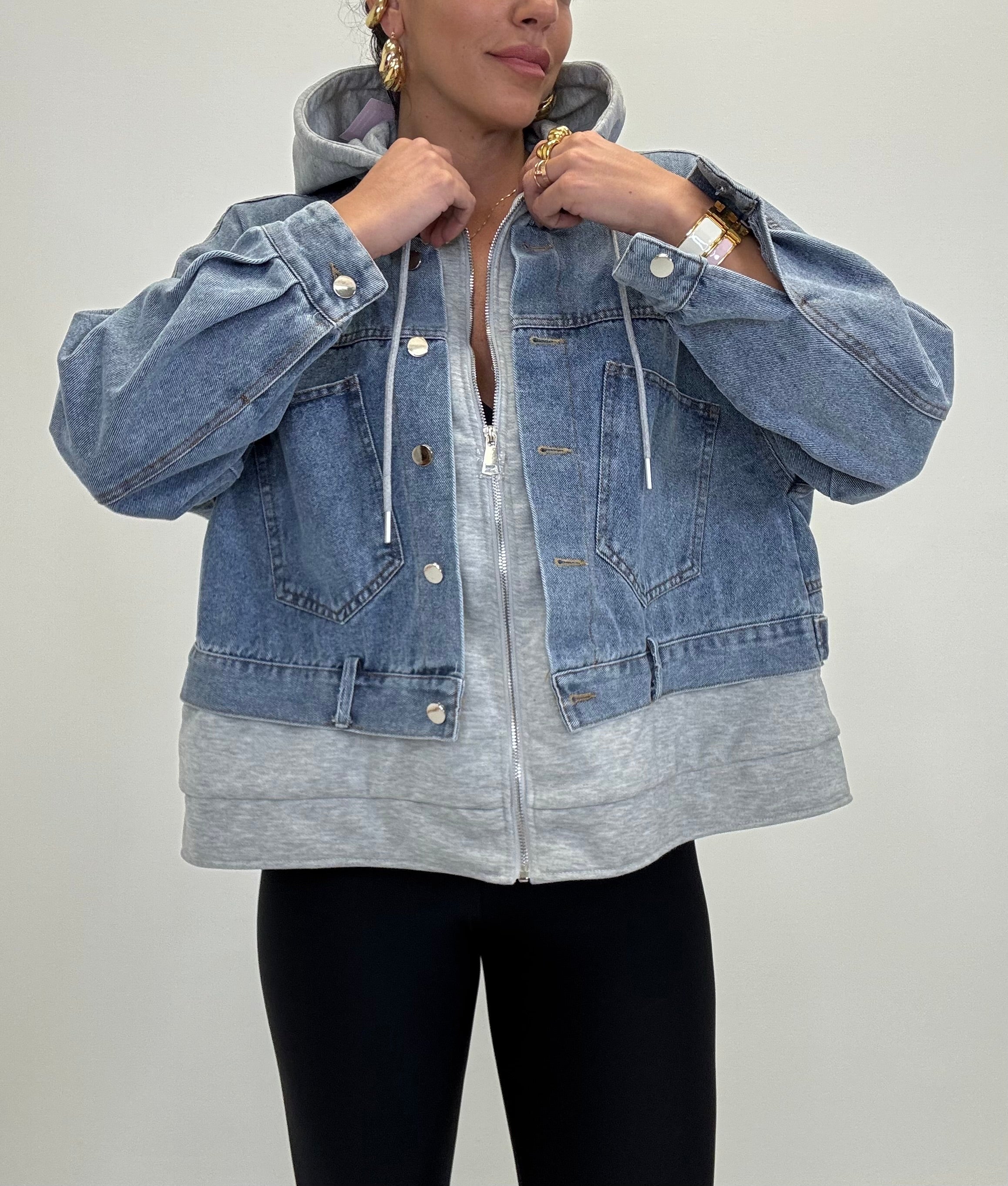 GIACCA IN DENIM EFFETTO FELPA 8299-ST