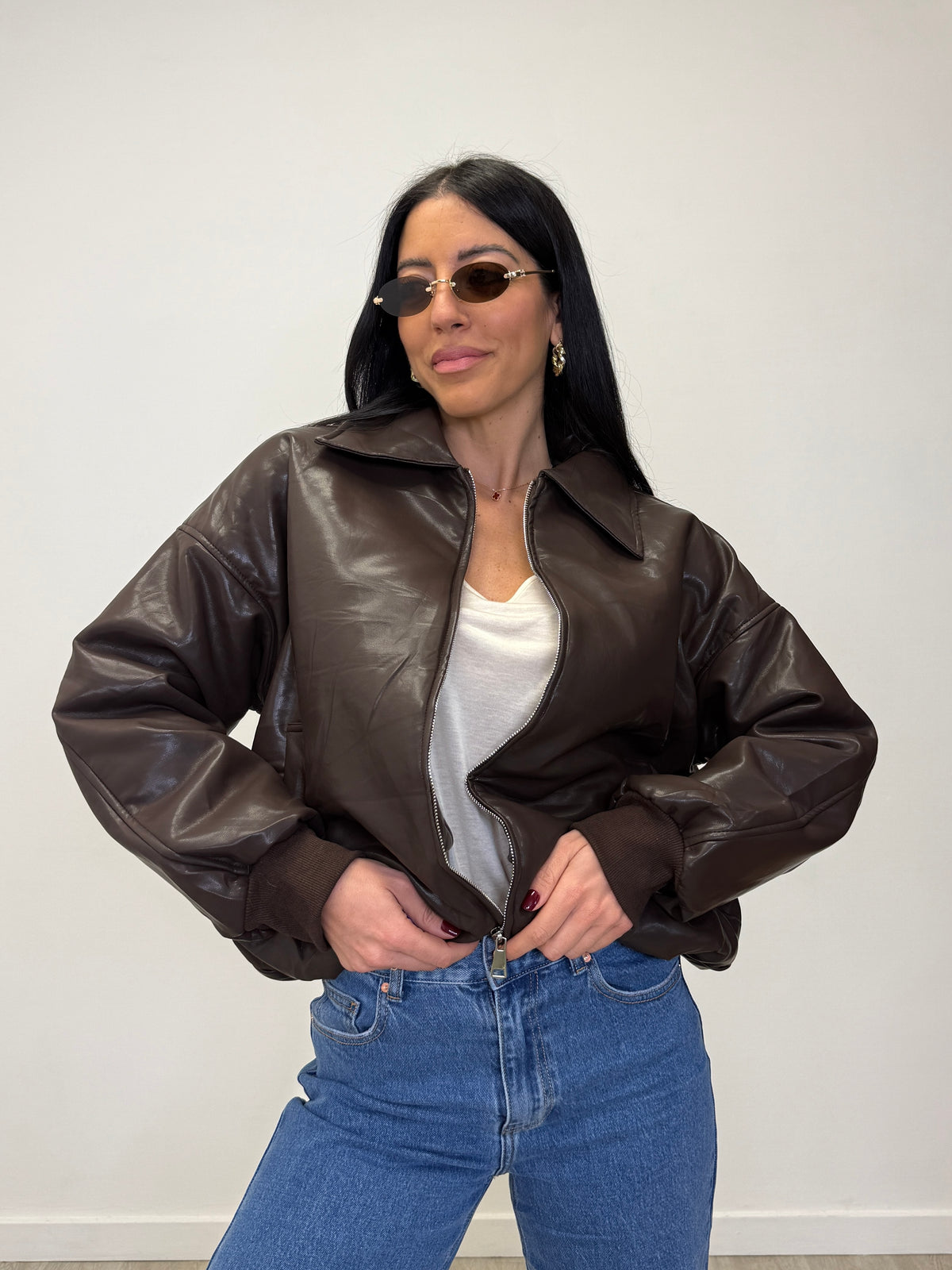 BOMBER EFFETTO PELLE 8931