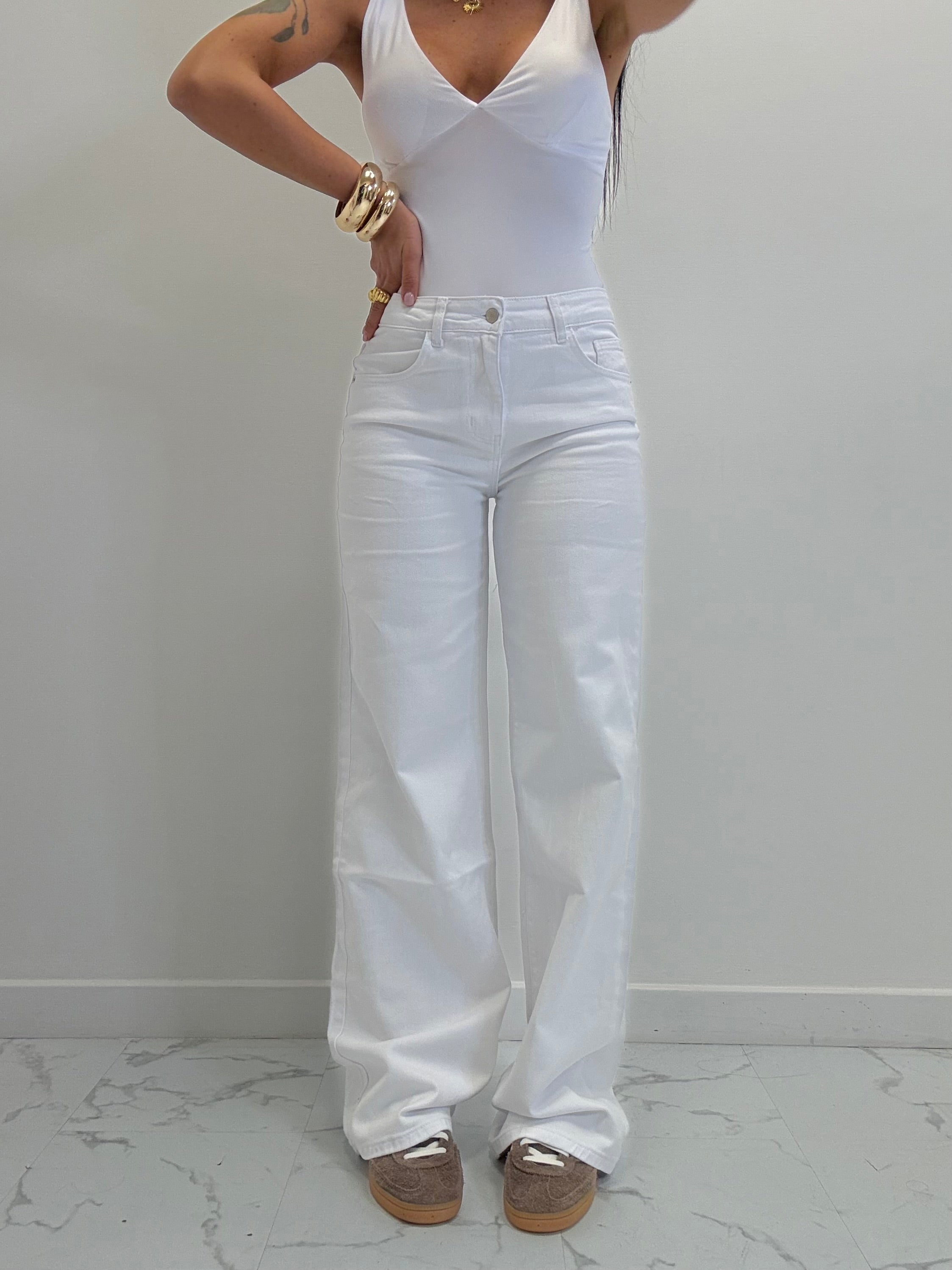 JEANS PALAZZO BIANCO T 765